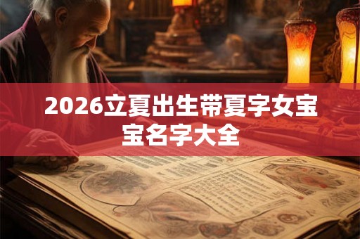 2026立夏出生带夏字女宝宝名字大全
