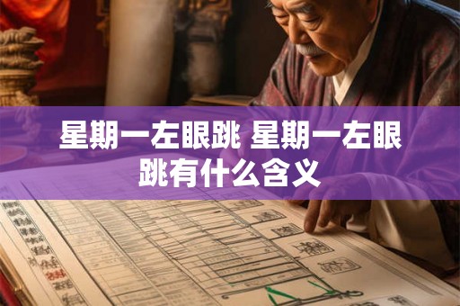 星期一左眼跳 星期一左眼跳有什么含义 星期一左眼跳 星期一左眼跳有什么含义