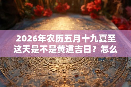 2026年农历五月十九夏至这天是不是黄道吉日？怎么看？