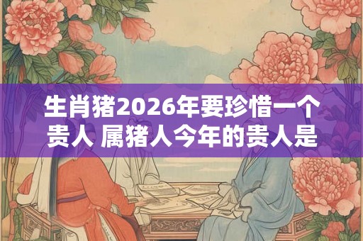 生肖猪2026年要珍惜一个贵人 属猪人今年的贵人是谁