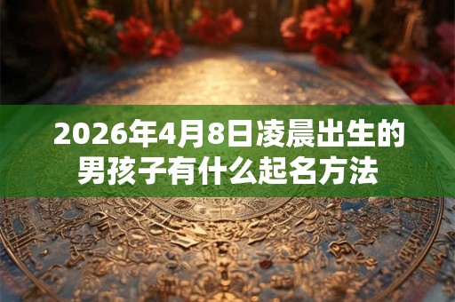 2026年4月8日凌晨出生的男孩子有什么起名方法
