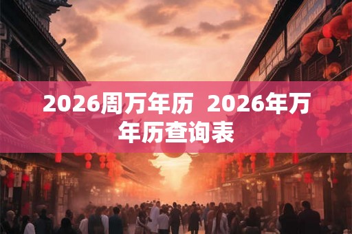 2026周万年历 2026年万年历查询表 2026周万年历 2026年万年历查询表