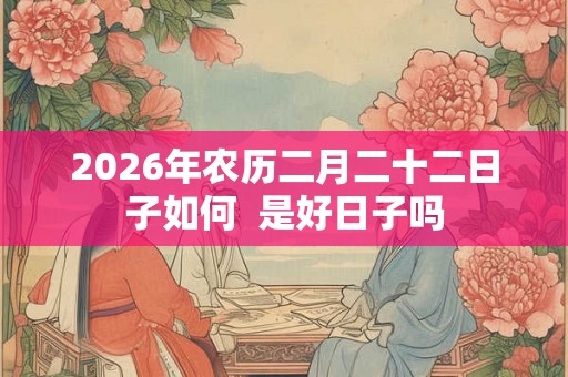 2026年农历二月二十二日子如何  是好日子吗