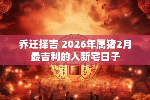 乔迁择吉 2026年属猪2月最吉利的入新宅日子 乔迁择吉 2026年属猪2月最吉利的入新宅日子