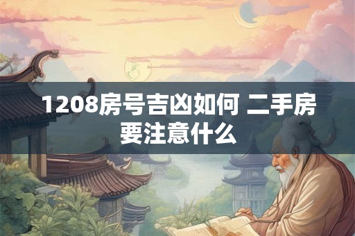 1208房号吉凶如何 二手房要注意什么