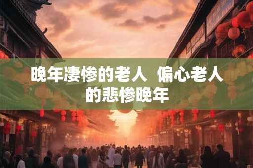 晚年凄惨的老人  偏心老人的悲惨晚年
