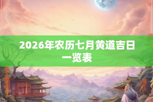 2026年农历七月黄道吉日一览表