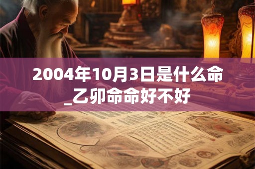 2004年10月3日是什么命_乙卯命命好不好