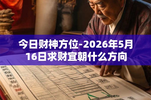 今日财神方位-2026年5月16日求财宜朝什么方向