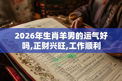 2026年生肖羊男的运气好吗,正财兴旺,工作顺利