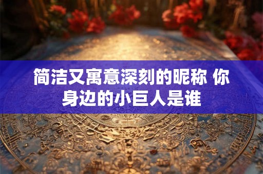 简洁又寓意深刻的昵称 你身边的小巨人是谁