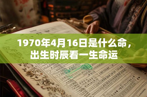 1970年4月16日是什么命，出生时辰看一生命运