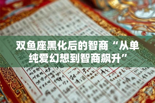 双鱼座黑化后的智商“从单纯爱幻想到智商飙升”