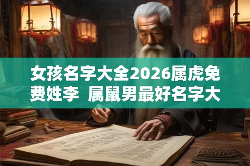 女孩名字大全2026属虎免费姓李  属鼠男最好名字大全