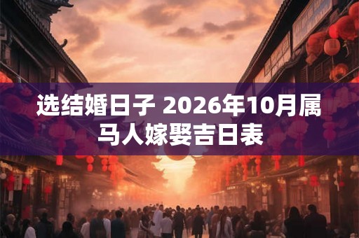 选结婚日子 2026年10月属马人嫁娶吉日表