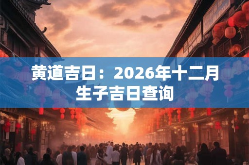 黄道吉日：2026年十二月生子吉日查询