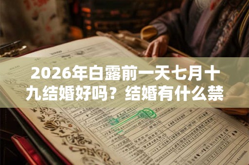 2026年白露前一天七月十九结婚好吗？结婚有什么禁忌？