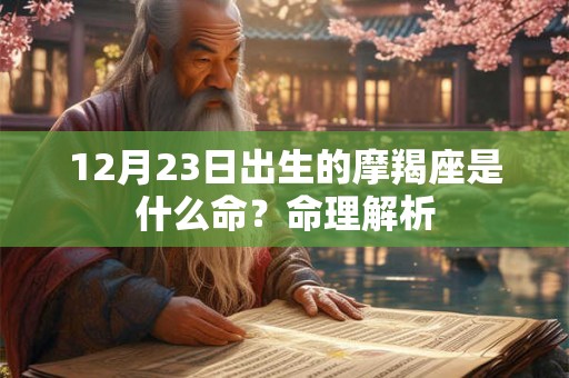 12月23日出生的摩羯座是什么命？命理解析