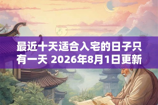 最近十天适合入宅的日子只有一天 2026年8月1日更新