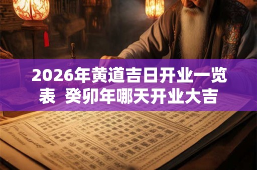 2026年黄道吉日开业一览表  癸卯年哪天开业大吉
