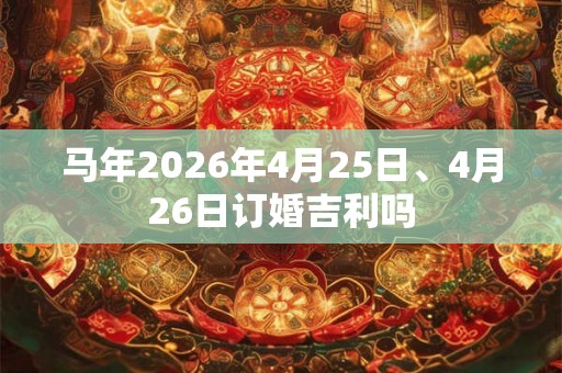 马年2026年4月25日、4月26日订婚吉利吗