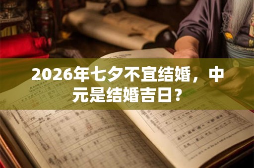 2026年七夕不宜结婚，中元是结婚吉日？