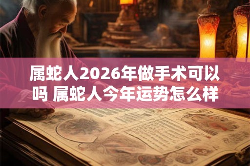属蛇人2026年做手术可以吗 属蛇人今年运势怎么样 属蛇人2026年做手术可以吗 属蛇人今年运势怎么样