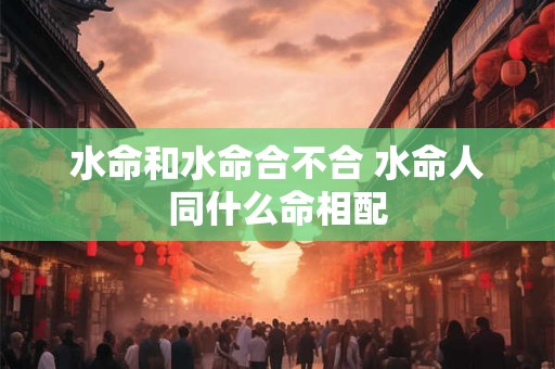 水命和水命合不合 水命人同什么命相配