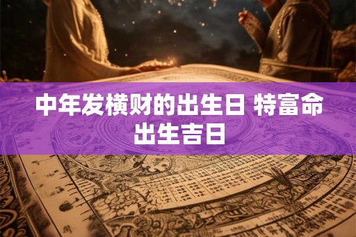 中年发横财的出生日 特富命出生吉日 中年发横财的出生日 特富命出生吉日