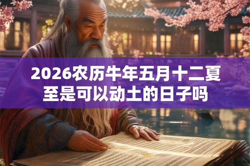 2026农历牛年五月十二夏至是可以动土的日子吗