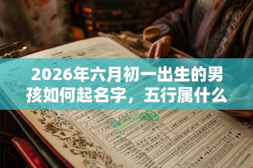 2026年六月初一出生的男孩如何起名字，五行属什么