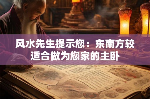 风水先生提示您：东南方较适合做为您家的主卧