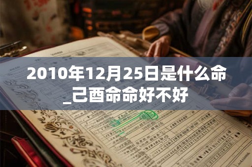 2010年12月25日是什么命_己酉命命好不好