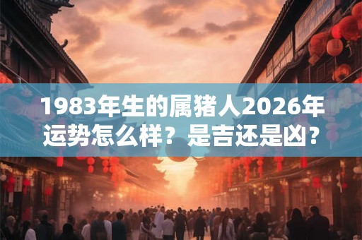 1983年生的属猪人2026年运势怎么样？是吉还是凶？