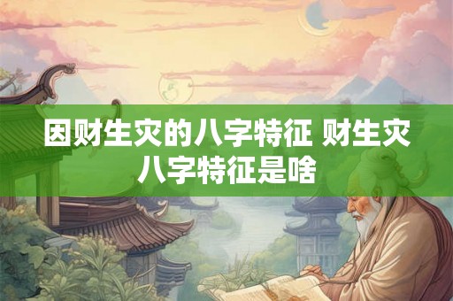 因财生灾的八字特征 财生灾八字特征是啥