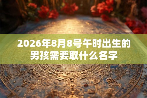 2026年8月8号午时出生的男孩需要取什么名字