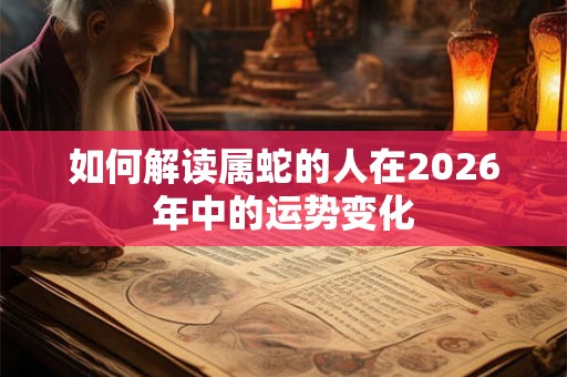 如何解读属蛇的人在2026年中的运势变化