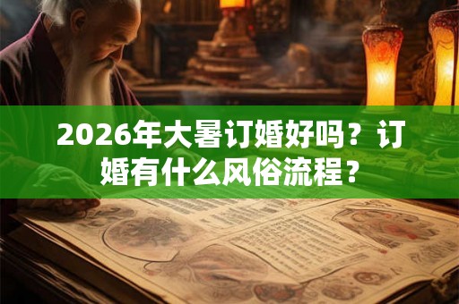 2026年大暑订婚好吗?订婚有什么风俗流程? 2026年大暑订婚好吗?订婚有什么风俗流程?