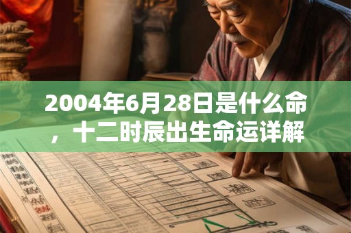 2004年6月28日是什么命，十二时辰出生命运详解