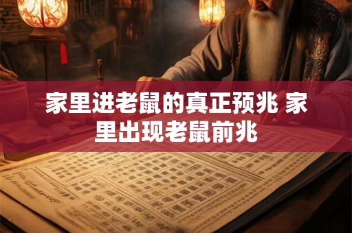 家里进老鼠的真正预兆 家里出现老鼠前兆