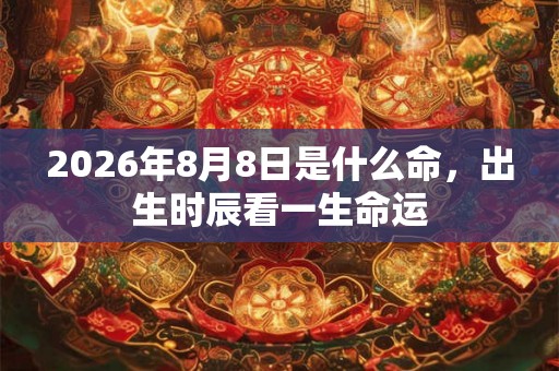 2026年8月8日是什么命，出生时辰看一生命运
