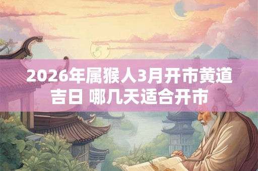 2026年属猴人3月开市黄道吉日 哪几天适合开市 2026年属猴人3月开市黄道吉日 哪几天适合开市