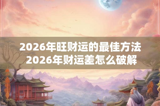 2026年旺财运的最佳方法 2026年财运差怎么破解