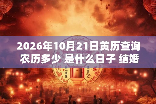 2026年10月21日黄历查询 农历多少 是什么日子 结婚吉时 2026年10月21日黄历查询 农历多少 是什么日子 结婚吉时