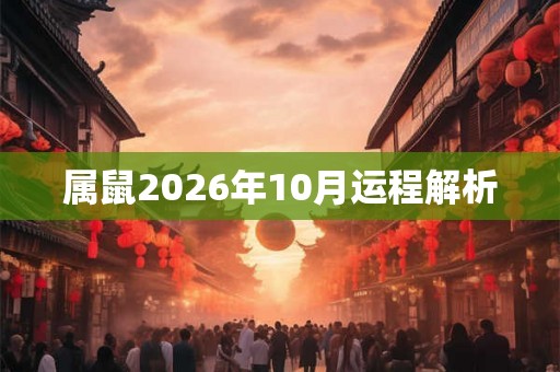 属鼠2026年10月运程解析