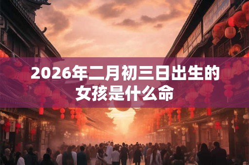 2026年二月初三日出生的女孩是什么命