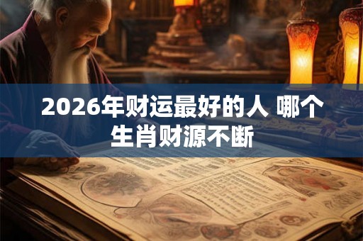 2026年财运最好的人 哪个生肖财源不断