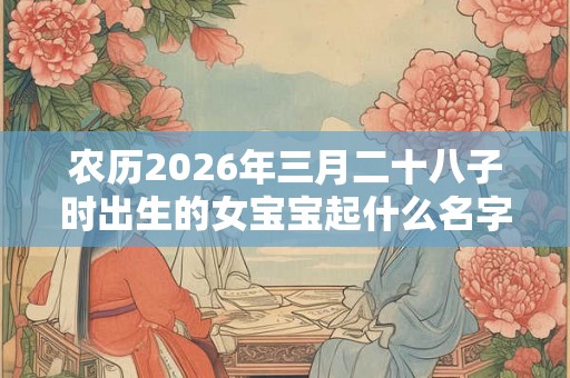 农历2026年三月二十八子时出生的女宝宝起什么名字舒服，五行属什么