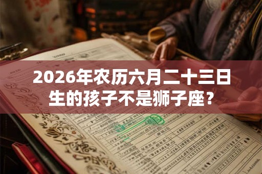 2026年农历六月二十三日生的孩子不是狮子座？