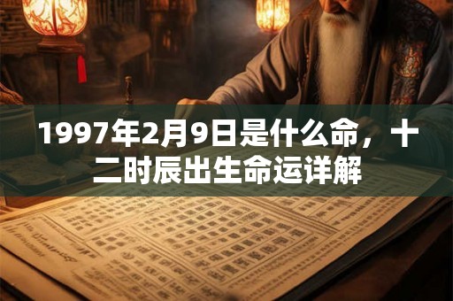 1997年2月9日是什么命，十二时辰出生命运详解